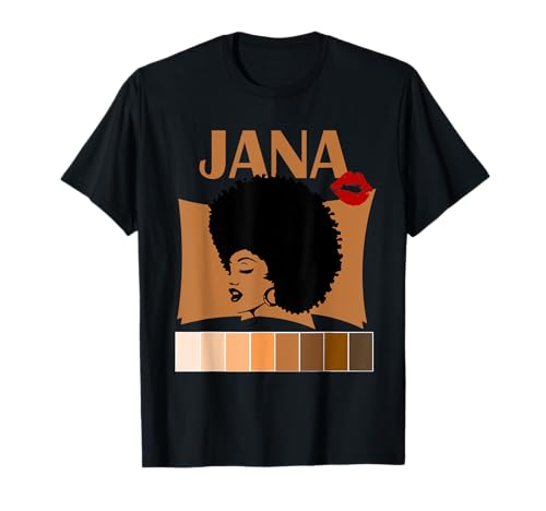 Jana Natural Hair Curly Afro Melanina Camiseta con tonos de piel Camiseta