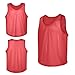 TopTie 12-Pack Numbered Pinnies 1-6, Kids & Adult Scrimmage Vests, Mesh Practice Jerseys for Basketball, Soccer & Sports-Red6+Blue6-L