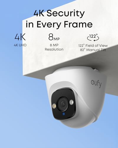 Image of eufy PoE NVR Security System E41,24 /7 Recording,Up to 16CH, 2TB HDD, 8 4K Turret Cams, Wired Outdoor Cam, 4K UHD, 122 FOV, Color Night Vision, AI Detection, Red and Blue Strobe