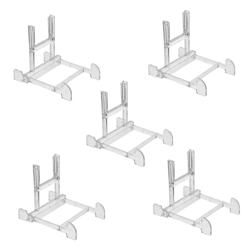 Garneck 5pcs Adjustable Plastic Display Stands for Plates Rack for Storage and Display Suitable for Plates Easy Access and Organization