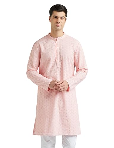 Image of Symbol Premium Men Cotton Embroidered Long Kurta