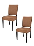 t m c s Tommychairs - Set 2 sillas Genny para Cocina, Comedor, Bar y Restaurante, solida Estructura en Madera de Haya Color wengué y Asiento tapizado en Polipiel Cuero