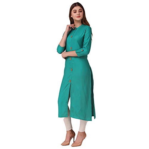 Image of NEW4U Women's Solid Rayon Straight Kurta