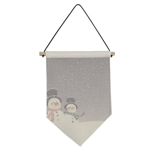 Drapeau de Noël en toile bonhomme de neige déco suspendue