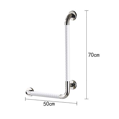 Barre d'appui de sécurité blanche coudée gauche pour douche