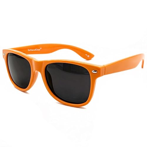 toTravelGear Polarized Sunglasses for Men and Women Retro Square Sun Glasses for Driving Traveling UV Protection(Orange)