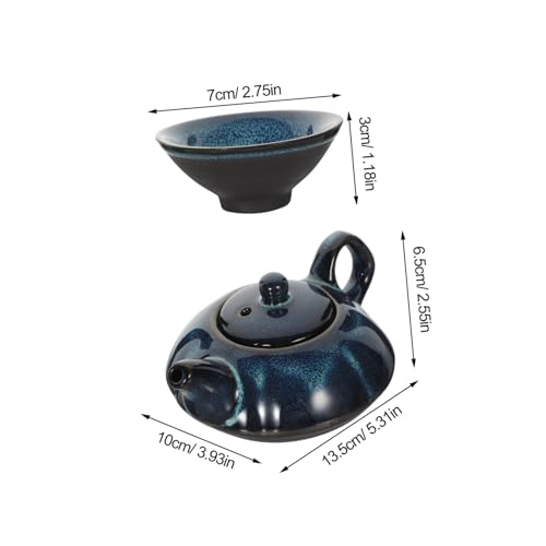 Juego de té chino de cerámica para ahorrar espacio en el salón 3