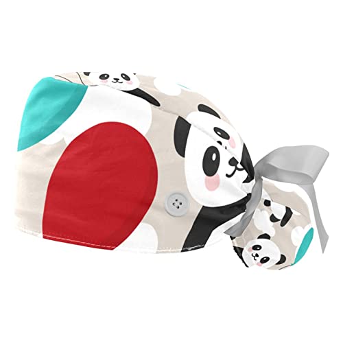 Chapeaux bouffants pour cheveux longs JDEZ : casquettes de travail panda