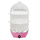 Elektrischer Eierkocher – Elektrischer Eierkocher mit 3 Ebenen, Küchenzubehör mit transparenter Abdeckung für Wohnung Restaurant