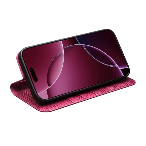 Coque iPhone 17 Pro Qialino en cuir rose effet crocodile chic - 5