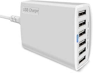 BTBS USB Charger, BTBSZ 60W 12A 6-Port USB Charging Station High Speed Travel Wall Charger Multi-Port USB Desktop Charger with iSmart Technology for Smartphone/Tablets and More