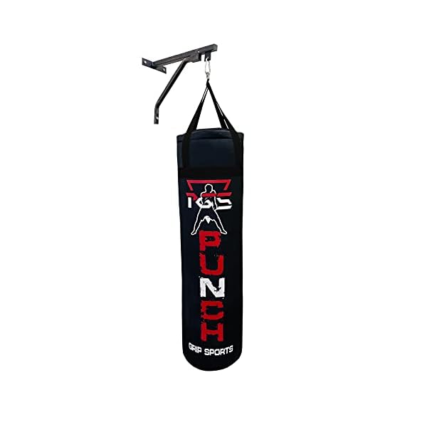 Generic PGS Punching Bag Heavy Home Gym Exercise Equipment for Muay Thai MMA Boxing Training Fitness Workout Kickboxing for Hanging Stand – Unfilled (Full Black, 4FT)