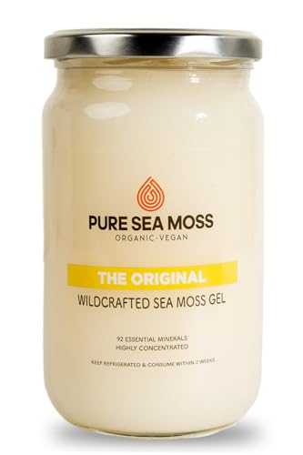 Organic Sea Moss Gel by Pure Sea Moss UK - The Original 720ml, Made with Wildcrafted Organic Seamoss - Vegan Friendly Sourced from St Lucia (720ml)