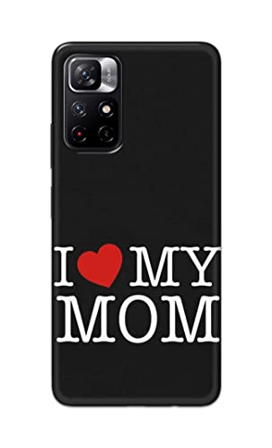 Image of PRINTFIDAA I Love My Mom Hard Back Cover for Redmi Note 11T 5G / Poco M4 Pro 5G Back Cover -(P6) KAT1006