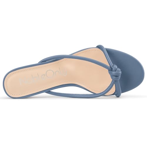 Image of NobleOnly Women's Black Kitten Heel Mule Sandals, 2.4 Inches, Open Toe, Slip On, Party, Prom, Wedding, Evening, Classic Style