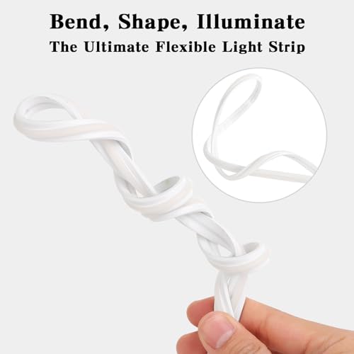 Image of LED Strip Lights 32.8 Feet 110v LED Lights Outdoor Waterproof IP67 Adhesive Cuttable Tape Lighting with Plug 240 LEDs /m 6000K Cold White for Bedroom Kitchen Cabinet Lighting