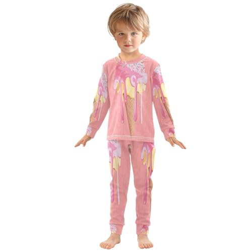 ALAZA Hipster Ice Cream 3D 2 Piece Pajama Set Long Sleeve Top and Pants Sleepwear Unisex3