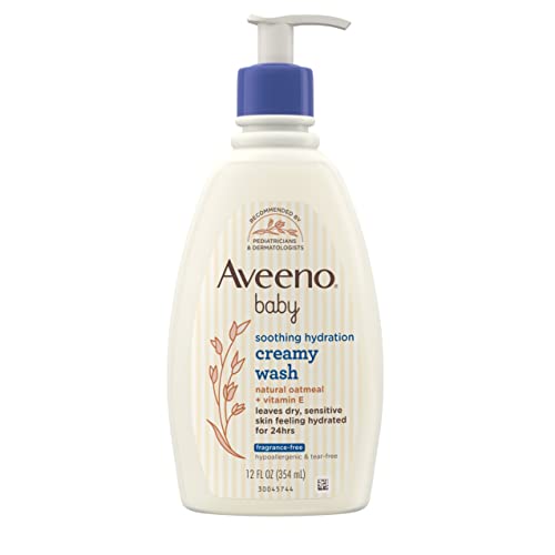 Image of Aveeno Baby Soothing Hydration Creamy Body Wash with Natural Oatmeal, Baby Bath Wash for Dry & Sensitive Skin, Hypoallergenic, Fragrance-, Paraben- & Tear-Free Formula, 12 fl. oz