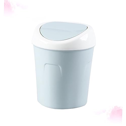 Mini caneca de basura compacta con tapa azul miniatura 3
