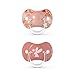 Suavinex, Lot de 2 Sucettes Symétriques Sx Pro, en Silicone. Douce et Flexible. Forest Rose, 0/6 Mois