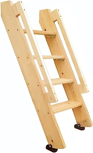 Escalera de pino para literas de repuesto con pasamanos y peldaños de madera natural 2