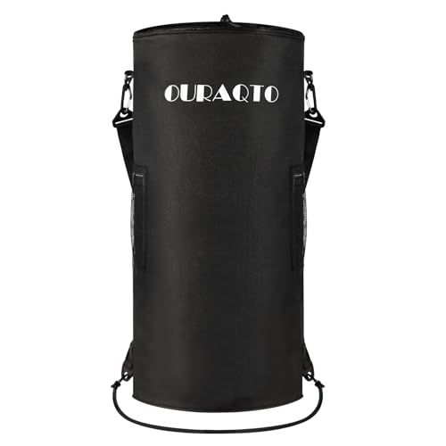 Ouraqto Boat Trash Can 1200D 100% Odor & Leak Resistant Boat Trash Bag Hanging with 6 Clips and 2 Side Pockets Bag Reusable Boat Garbage Can Pontoon Boat Accessories Compatible with 10-13 Gal Garbage