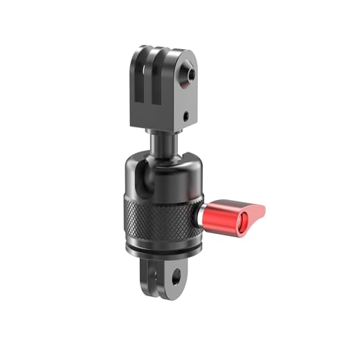 Image of 360 Rotation Ball Head Swivel Mount for GoPro & Action Cameras | Aluminum Adjustable Ball Joint Vertical Bracket Tripod Adapter with Locking Knob | Compatible with GoPro, Insta360, DJI Action