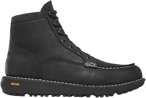 Danner Logger 917 Waterproof Moc Toe Work Boots for Men - Nubuck Leather with Breathable Gore-Tex, Vibram SPE Midsole and 917 Traction Outsole, Jet Black Suede - 13