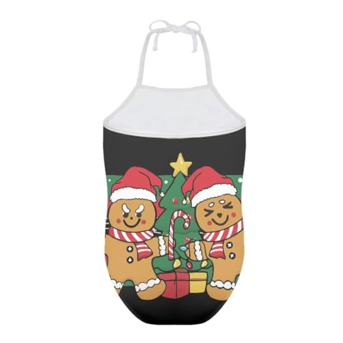 Image of Christmas Kids One-Piece Halter Swimsuits Beach Swimwear Bathing Suit for 3-10 Years Girls
