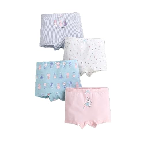 4 Pack Kids Toddler Girls Organic Cotton Bo𝐱er Briefs Cute Bunny Printing Stretch Underwear Toddler Girl Short