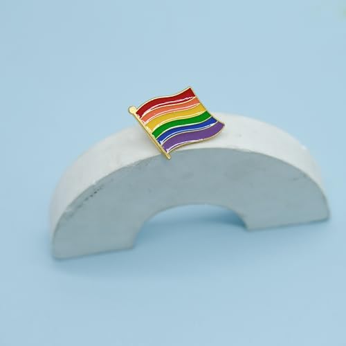 Image of LGBTQ Pins, Heart Rainbow Lapel Pin Brooch Badge for Pride Month Gay, Lesbian, Bi, Trans, Non Flag, LGBTQ+ Accessories for Clothes, Bags and Hats