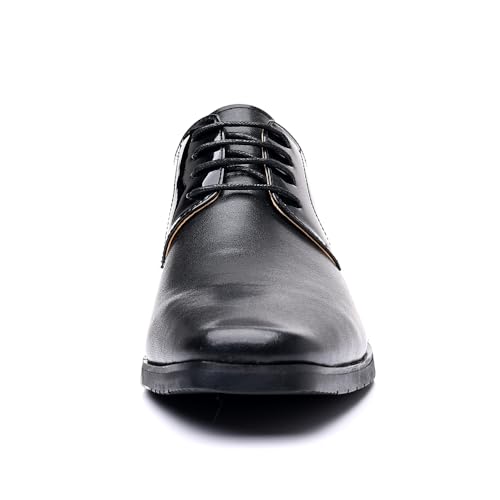 Men's Classic Oxford Dress Shoes, Black Patent Leather, Lace-up Design2