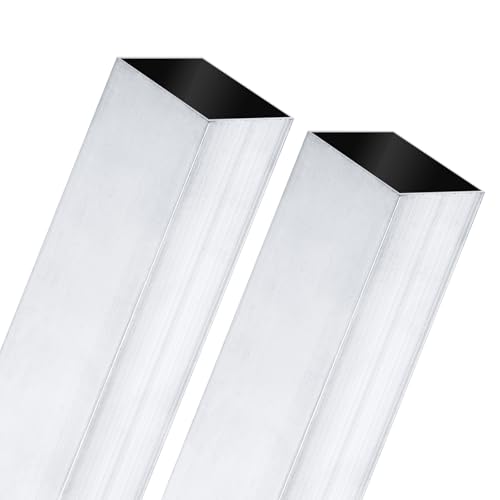 M METERXITY 2Pcs Tubo Cuadrado De Aluminio 300mm 6063, Ancho Exterior 38x38mm Espesor De Pared 1mm Tubo De Aluminio Sin Costura Para Construcción De Marcos/Mecanizado/Manualidades DIY