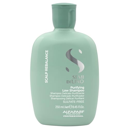 ALFAPARF MILANO Semi Di Lino Scalp Rebalance Shampoo for Dry Scalp - Sulfate Free Shampoo - For Excessive Oiliness and Flakes - Professional Salon Quality - 8.45 Fl Oz