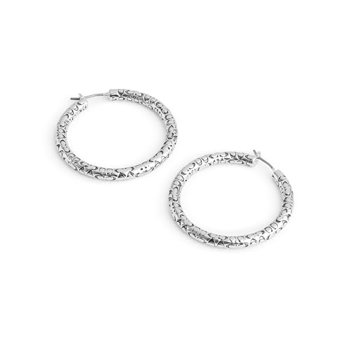 COACH Women's Signature Quilted Hoop Earrings2