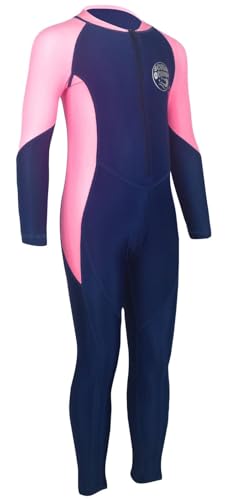 Image of Youth Girls Boys One Piece Water Sports Sun Protection Rash Guard UPF 50+ Long Sleeves Full Suit Swimsuit Wetsuit Swimwear