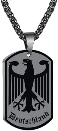 Deutschland Kette Adler Herren, Edelstahl Bundesadler Halskette M...