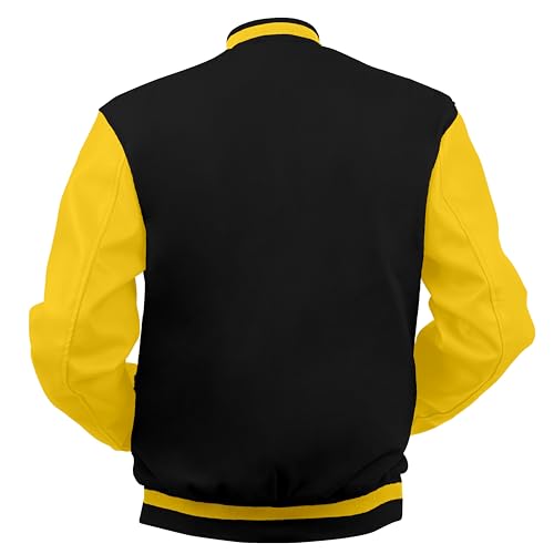 Image of Baseball Wool Letterman Varsity Faux Leather Sleeve For Men | Wool Varsity Bomber Jacket