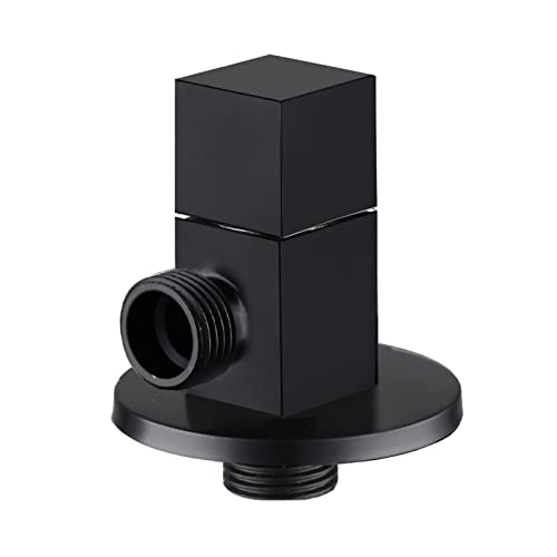 Válvula de grifo para lavadora y cocina, llave de corte moderna de 1/2 en negro