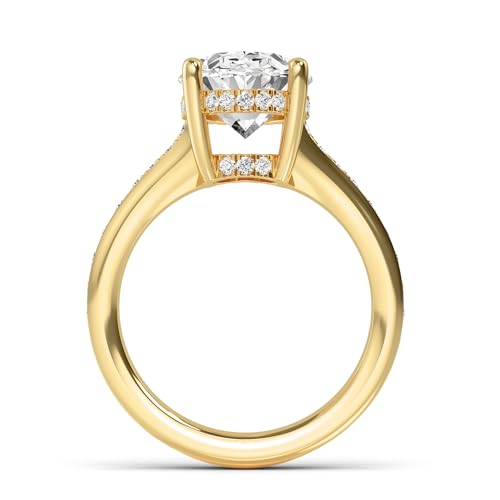 1-5 Carat (ctw) 14k White Gold Oval,Round Cut LAB GROWN Diamond Vintage Engagement Ring Wedding Ring for Women (Color D-E Clarity VS1-VS2)2