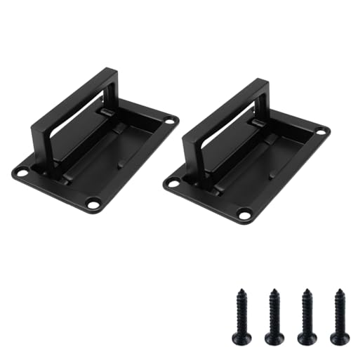 Image of Bitray Recessed Pull Handles Hatches Pull Handle Black Toolbox Recessed Flush Pull Handle for Deck Hatch -2Pcs