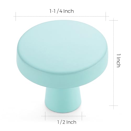 Image of Ravinte 30 Pack Drawer Pulls 1-1 /4 Inch Kitchen Cabinet Knobs Solid Round Dresser Drawer Knobs Green Dresser Knobs Drawer Knobs Simple Cabinet Hardware for Cupboard Drawer Pulls