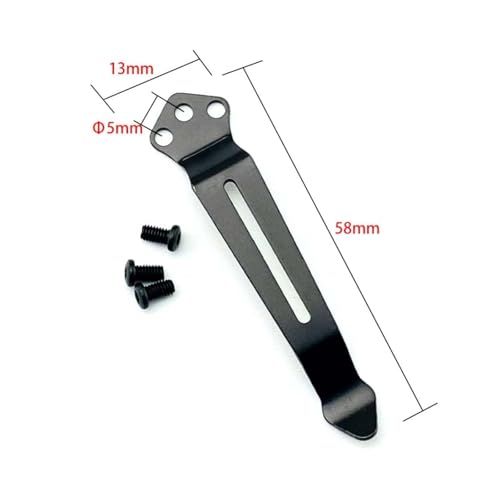 hiSpkNix Deep Carry Pocket Knife Clip Replacement (Black) + 3 Screws - Compatible with Benchmade 535 Knife - Image 2