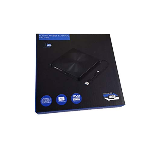 Gadpiparty Óptica Externa USB 3.0 y Type-c para Laptop y Desktop, Grabadora DVD CD Multifuncional Ruido y Diseño Clásico en Abs Negro