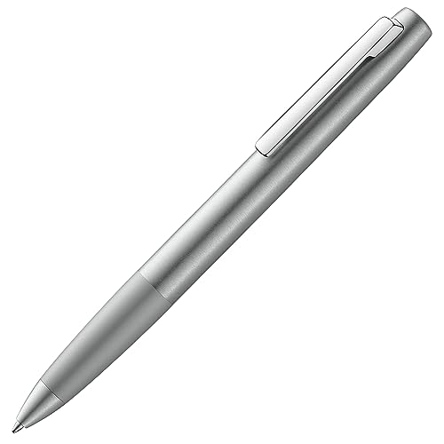 Lamy Bolígrafo Aion 277 – Bolígrafo Único De Aluminio En Color Verde Oliva, Plateado Mate Con Mecanismo De Giro, Con Mina Grande, Trazo M