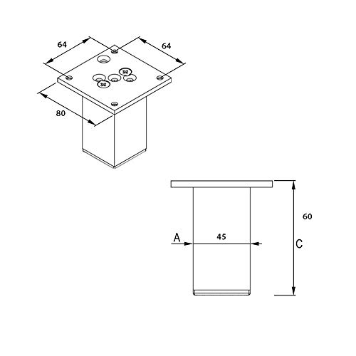 Sossai® Exklusiv - Gambe per mobili | set di 4 |