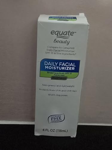 Generic Equate Beauty Daily Facial Moisturizer, SPF 15 Broad Spectrum Sunscreen, Non-Greasy, Fragrance Free, 4 Fl Oz