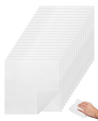 Benaewa 20 Pcs Lint Free Cloth, Reusable White Lint Free Microfibre Cloth for Oiling Wood, Screen Cleaning (30x30cm)