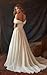cantcauli Boho Off Shoulder Wedding Dress with Train Satin Sweetheart Chiffon A Line Sleeveless Pleated White Bridal Dress for Women US14