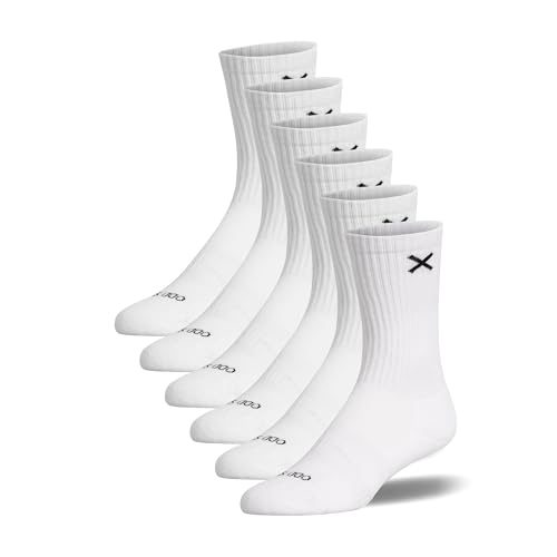Odd Sox Basix - Mens Crew Socks White 6-Pack | Premium Comfort Everyday Essentials Luxurious Cotton Blend